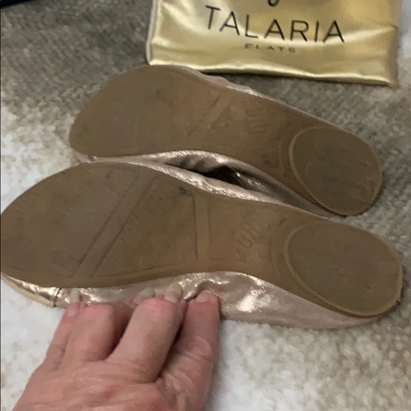 Talaria Gold Foldable Ballet Flats - Picture 9 of 10